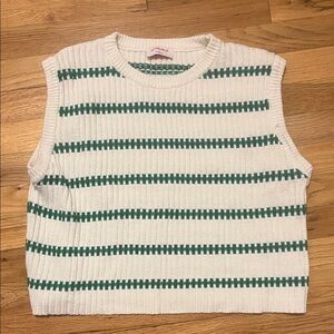 Buttermelon Oversize Cropped Knit Sweater Vest Womens Size M